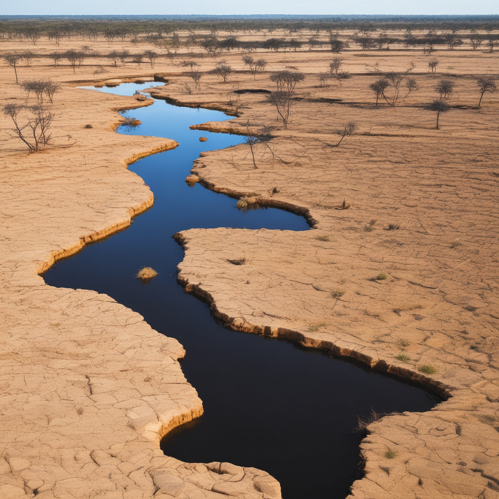 Dry landscape of Pantanal